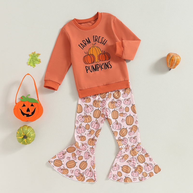 Baby and Toddler Girls Fall Farm Fresh Pumpkins Outfit