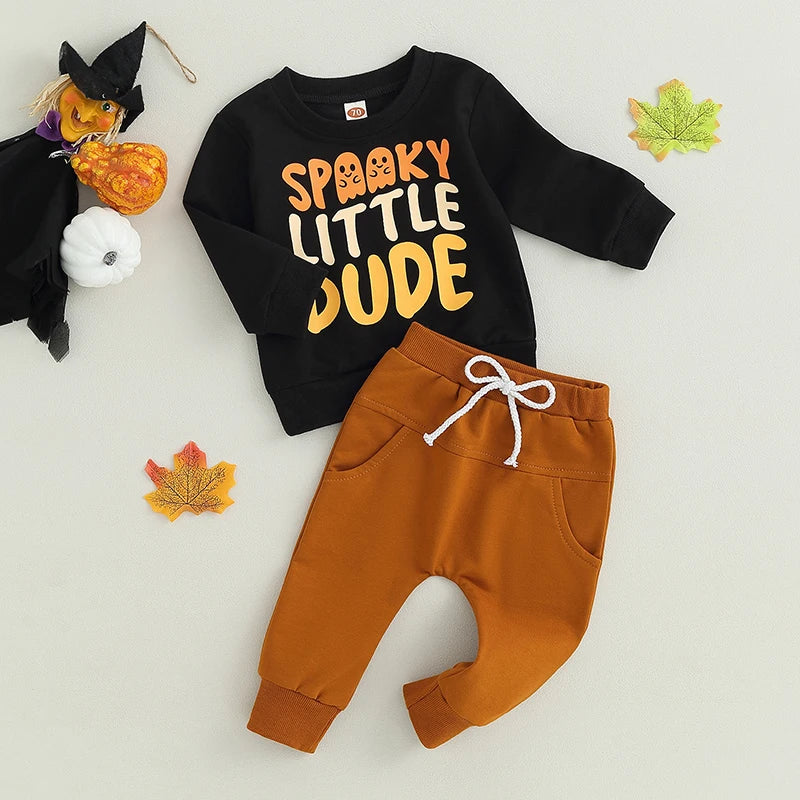 Baby and Toddler Boys Halloween Spooky Little Dude Outfit