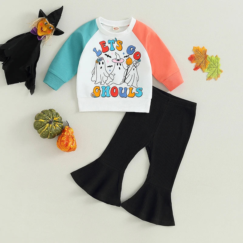 Baby and Toddler Girls Halloween Let's Go Ghouls Outfit