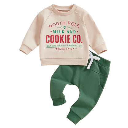 Baby and Toddler Boys Christmas Milk and Cookie Outfit