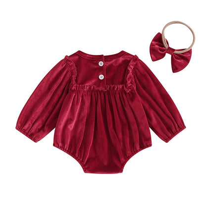 Baby and Toddler Girls Christmas Bodysuit Outfit