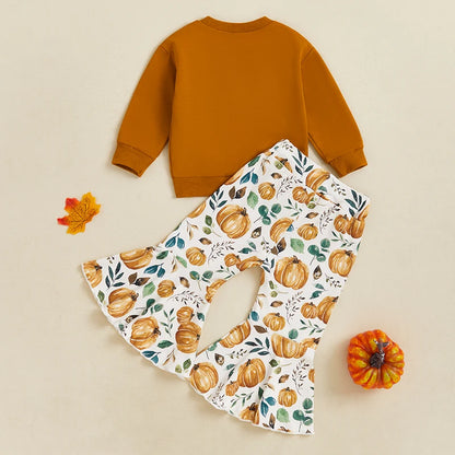 Baby and Toddler Girls Fall Little Pumpkin Outfit