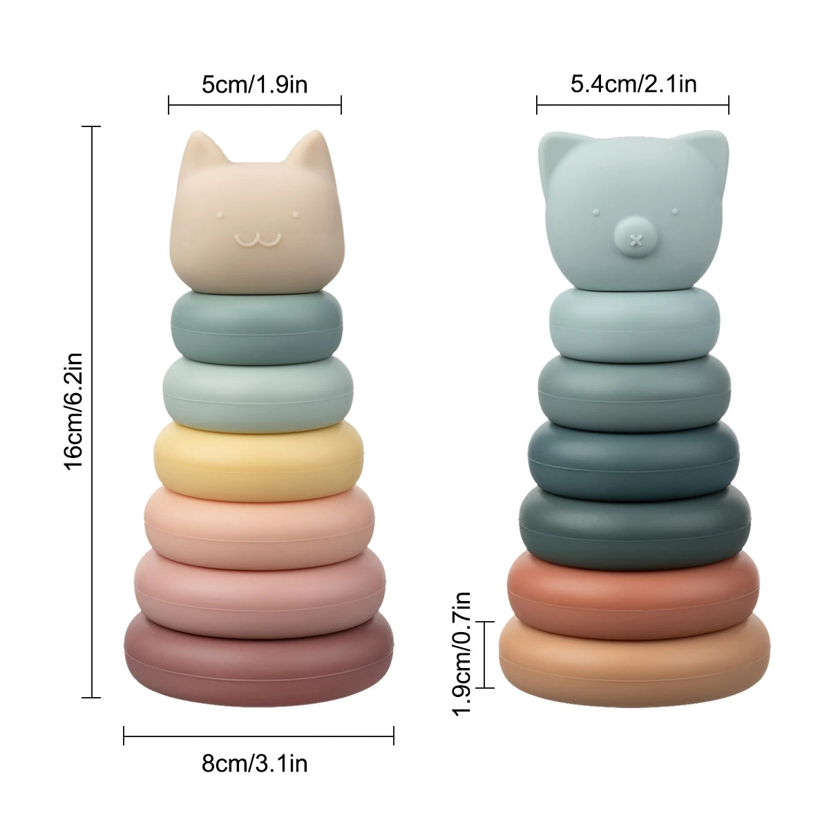 Baby and Toddler's Montessori Silicone Stacking Rings