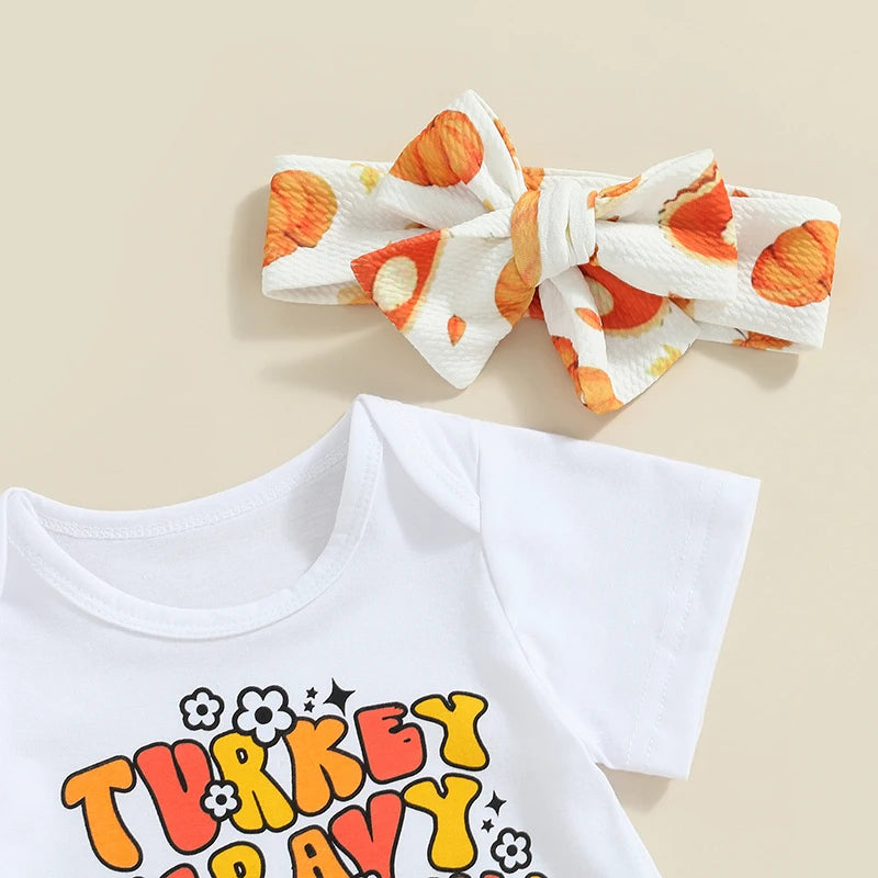 Baby and Toddler Girls Thanksgiving Bodysuit Outfit