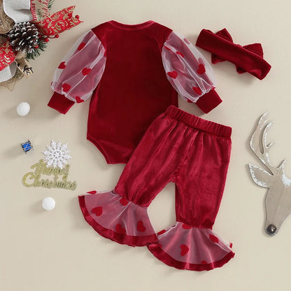 Baby and Toddler Girls Christmas Santa Baby Bodysuit Outfit