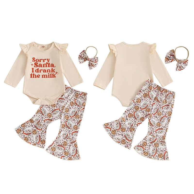 Baby and Toddler Girls Christmas Bodysuit Outfit