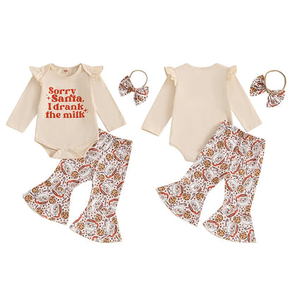 Baby and Toddler Girls Christmas Bodysuit Outfit