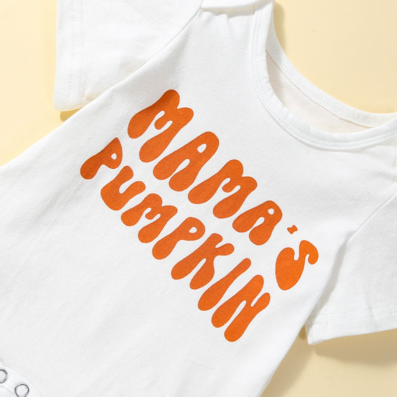 Baby and Toddler Girls Fall Mama's Pumpkin Bodysuit Outfit