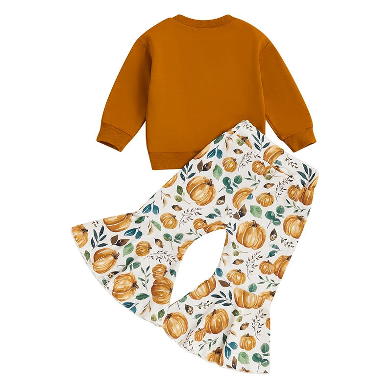 Baby and Toddler Girls Fall Little Pumpkin Outfit