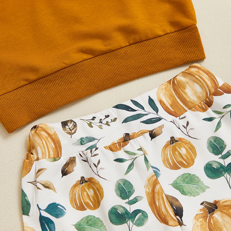 Baby and Toddler Girls Fall Little Pumpkin Outfit