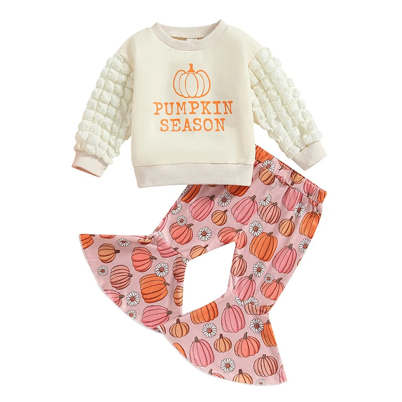 Baby and Toddler Girls Fall Pumpkin Season Outfit