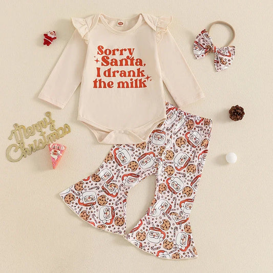 Baby and Toddler Girls Christmas Bodysuit Outfit