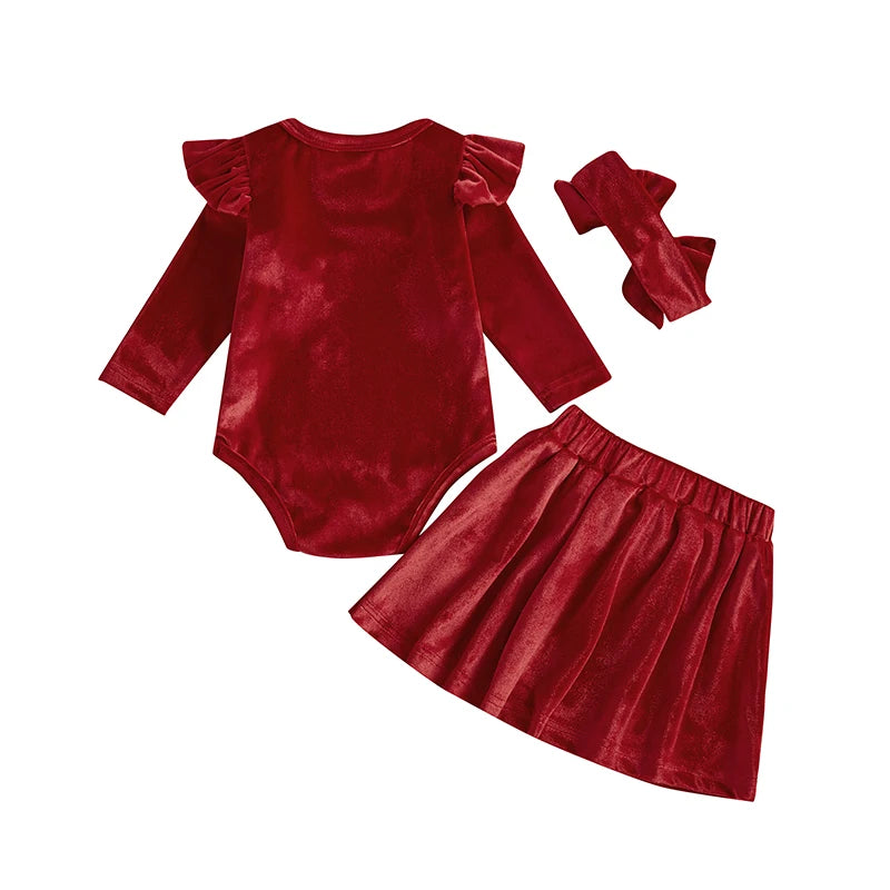 Baby and Toddler Girls Red Christmas Bodysuit Outfit