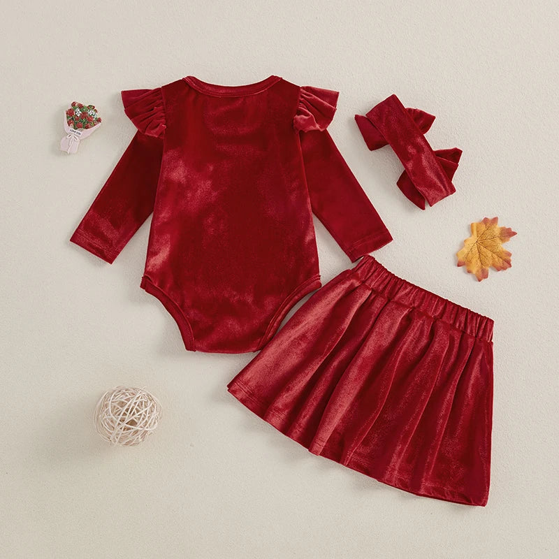 Baby and Toddler Girls Red Christmas Bodysuit Outfit