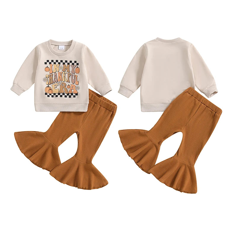 Baby and Toddler Girls Thanksgiving Thankful Era Outfit