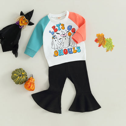 Baby and Toddler Girls Halloween Let's Go Ghouls Outfit