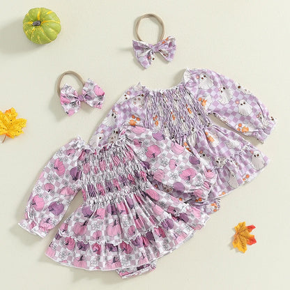 Baby and Toddler Girls Purple Halloween Outfit