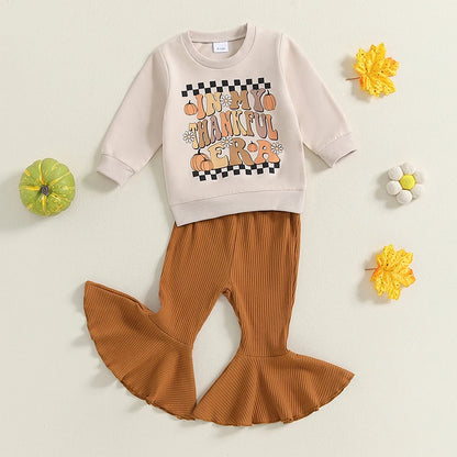 Baby and Toddler Girls Thanksgiving Thankful Era Outfit