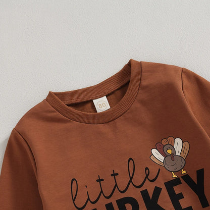 Baby and Toddler Girls Thanksgiving Little Turkey Outfit