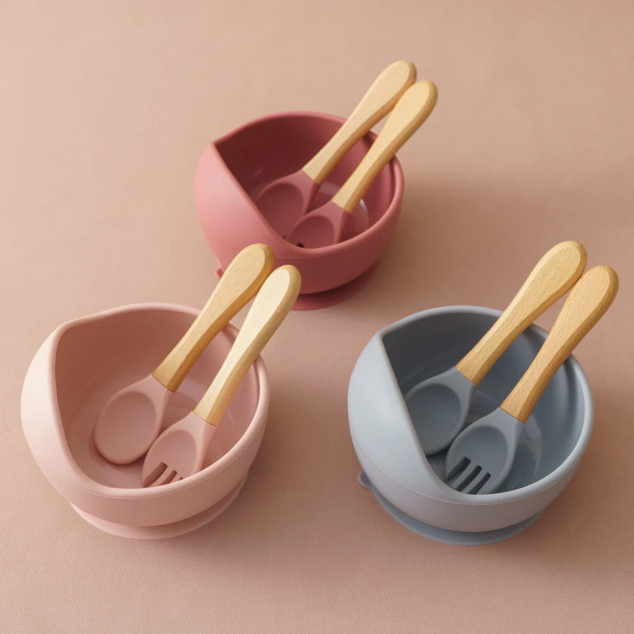 Toddler Silicone Suction Bowl and Utensils