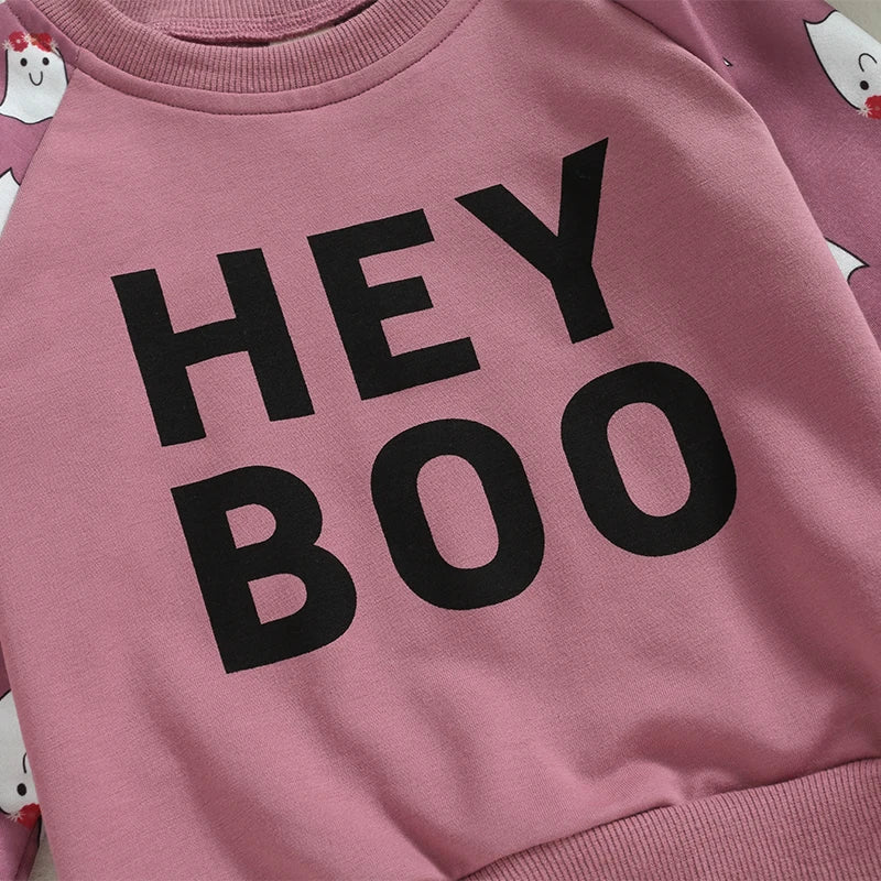 Baby and Toddler Girls Halloween Hey Boo Sweatshirt