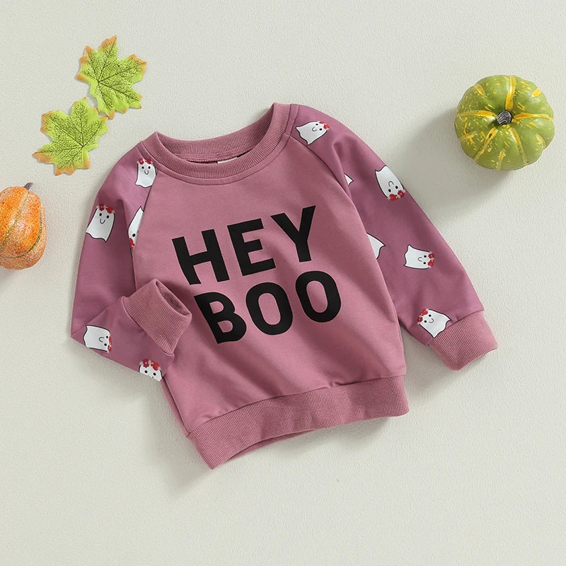 Baby and Toddler Girls Halloween Hey Boo Sweatshirt