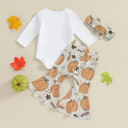 Baby and Toddler Girls Fall Mama's Pumpkin Bodysuit Outfit