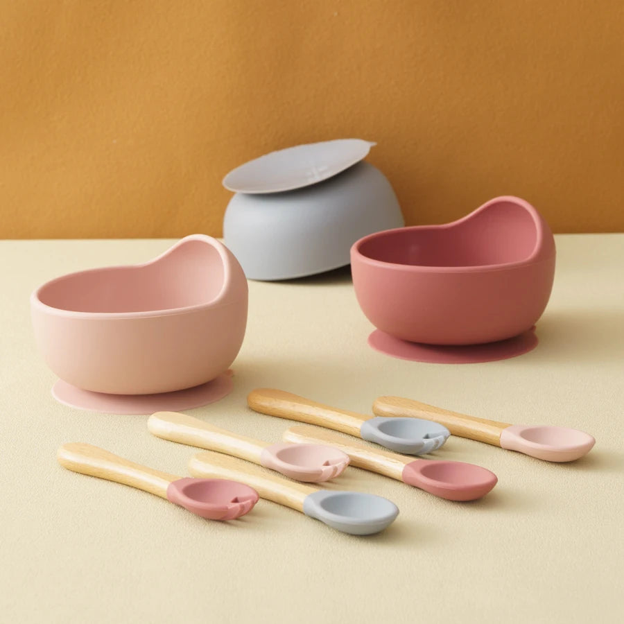 Toddler Silicone Suction Bowl and Utensils