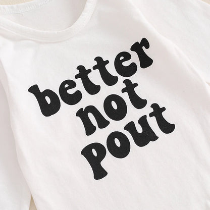 Baby and Toddler Girls Christmas Better Not Pout Bodysuit Outfit