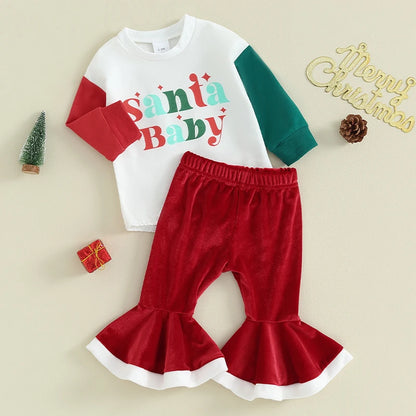 Baby and Toddler Girls Christmas Santa Baby Bodysuit Outfit