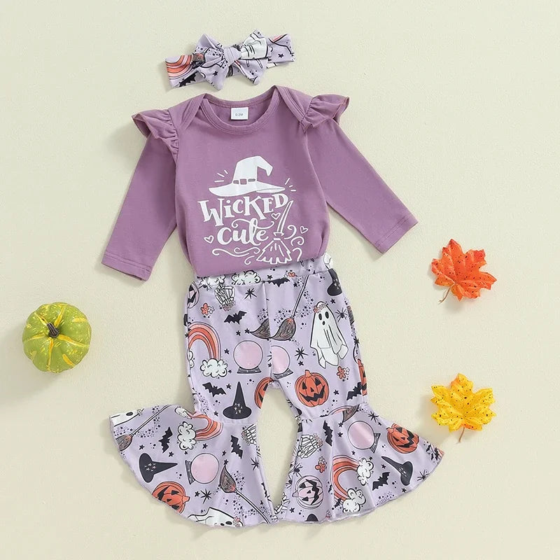 Baby and Toddler Girls Halloween Bodysuit Outfit