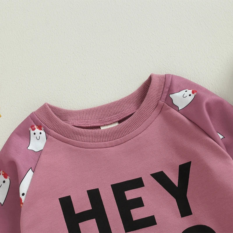 Baby and Toddler Girls Halloween Hey Boo Sweatshirt