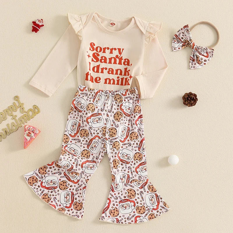 Baby and Toddler Girls Christmas Bodysuit Outfit