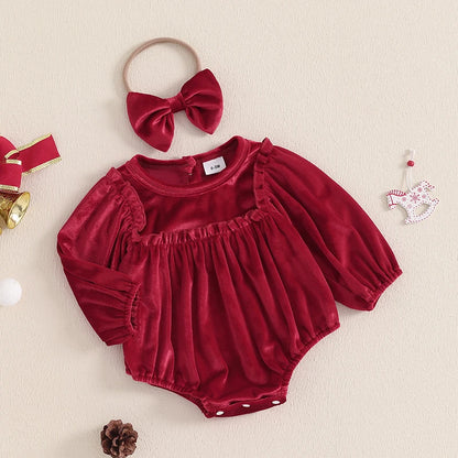 Baby and Toddler Girls Christmas Bodysuit Outfit