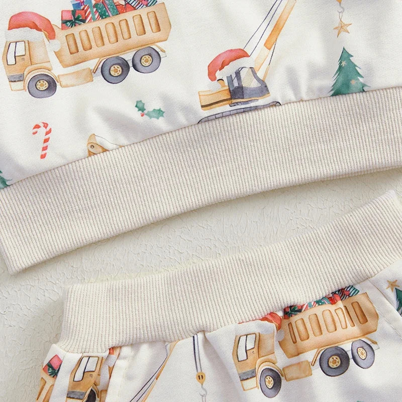 Baby and Toddler Boys Christmas Construction Outfit