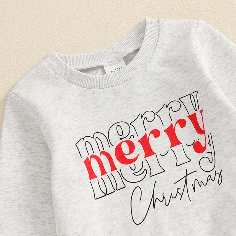 Baby and Toddler Girls Merry Christmas Outfit