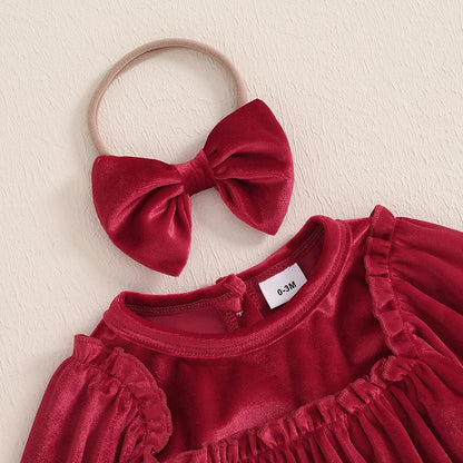 Baby and Toddler Girls Christmas Bodysuit Outfit