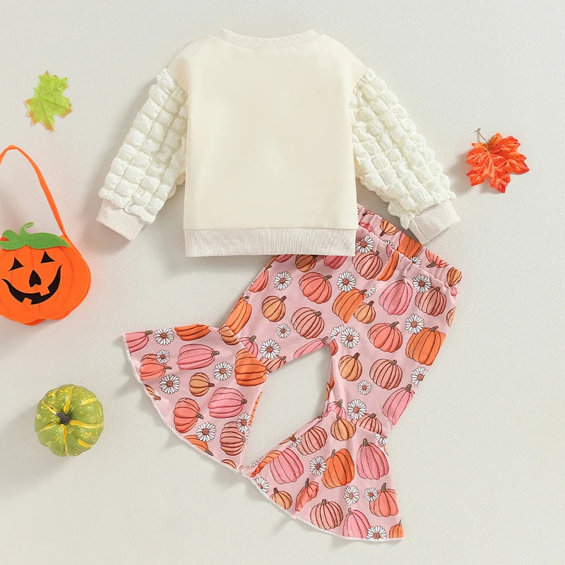 Baby and Toddler Girls Fall Pumpkin Season Outfit