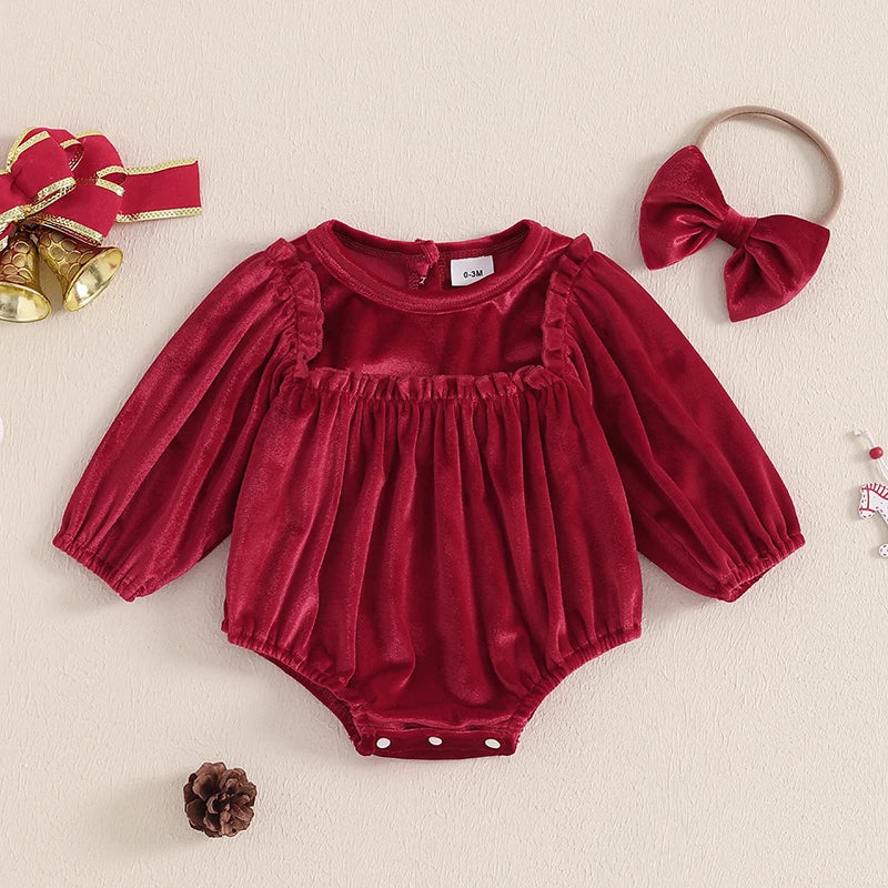 Baby and Toddler Girls Christmas Bodysuit Outfit