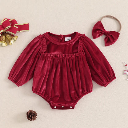 Baby and Toddler Girls Christmas Bodysuit Outfit