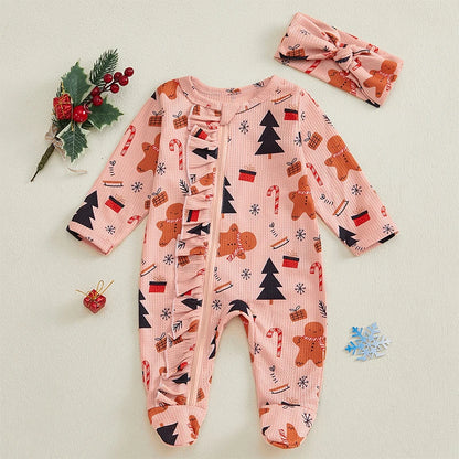 Baby and Toddler's Festive Christmas Romper Outfit