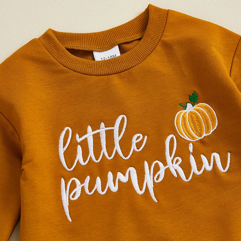 Baby and Toddler Girls Fall Little Pumpkin Outfit