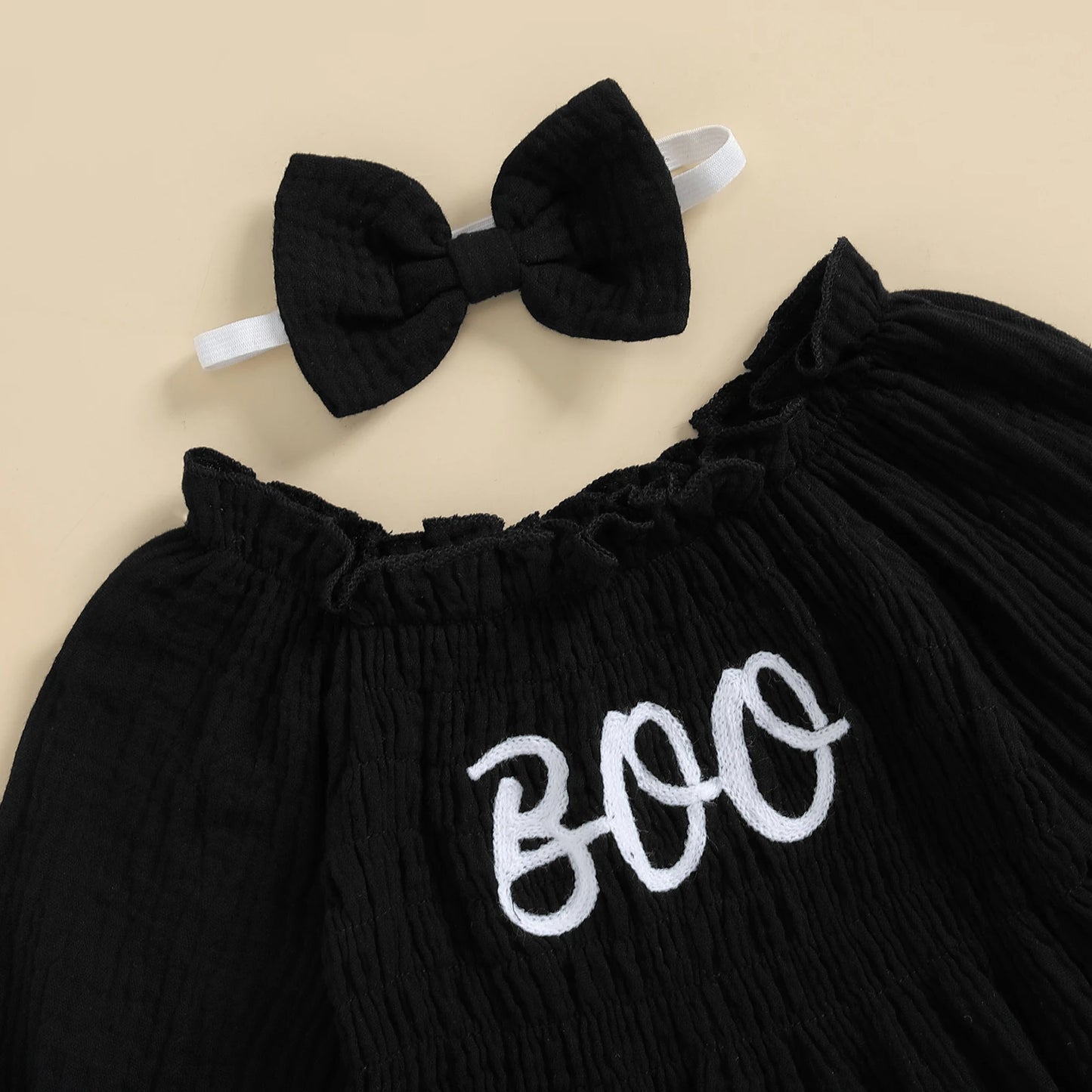 Baby and Toddler Girls Halloween Boo Bodysuit Outfit