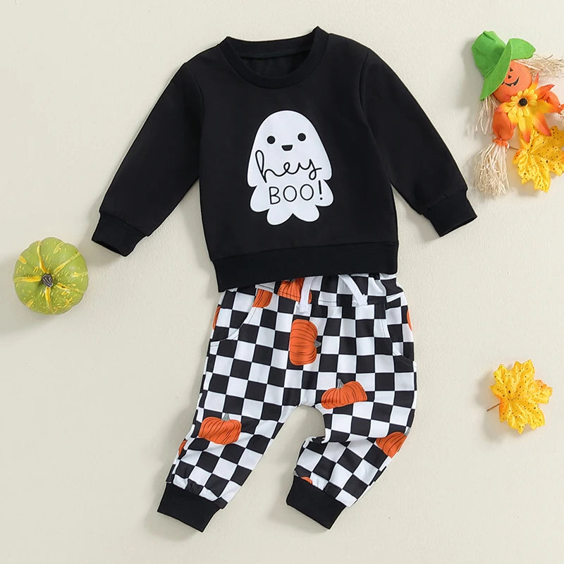 Baby and Toddler Boys Halloween Hey Boo Outfit