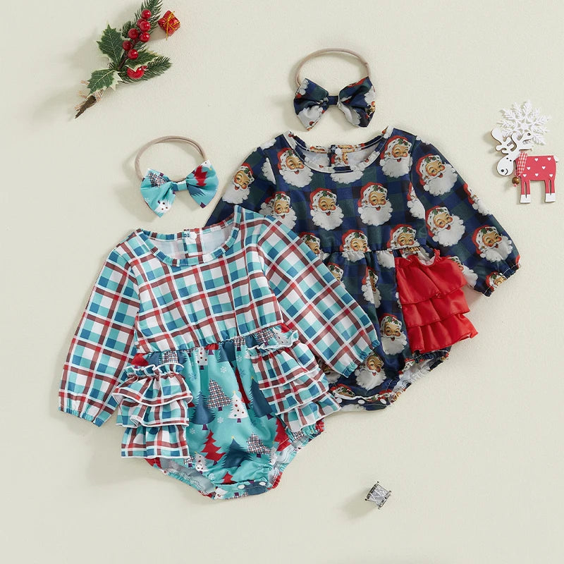 Baby and Toddler Girls Festive Christmas Bodysuit Outfit