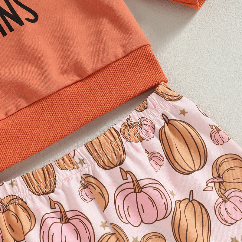 Baby and Toddler Girls Fall Farm Fresh Pumpkins Outfit