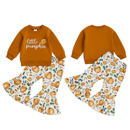 Baby and Toddler Girls Fall Little Pumpkin Outfit