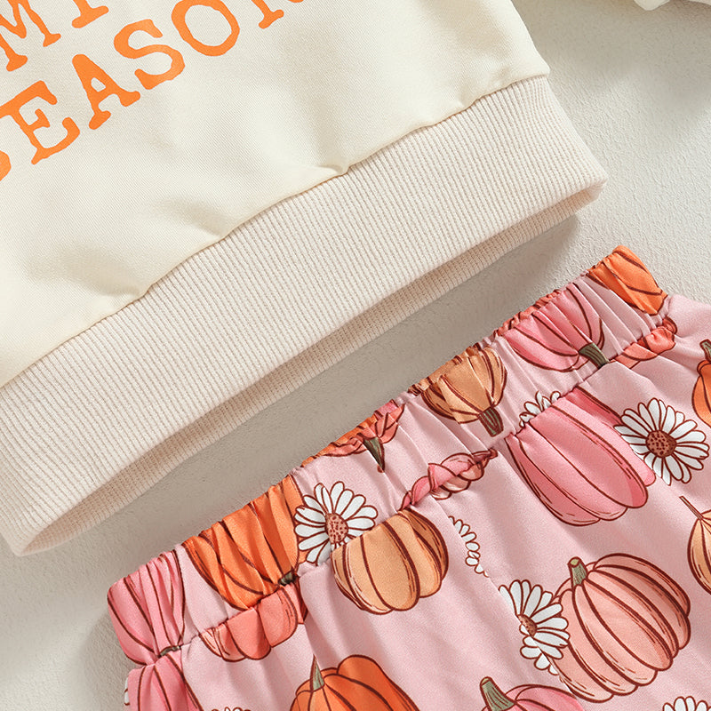 Baby and Toddler Girls Fall Pumpkin Season Outfit