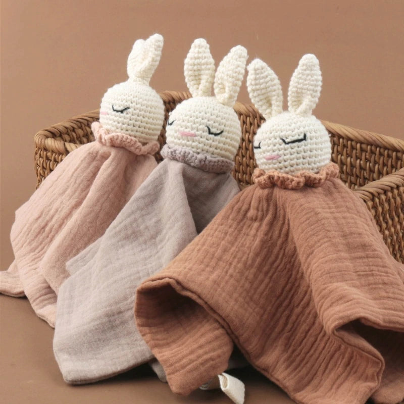 Crochet Cotton Bunny Baby Lovey Soother