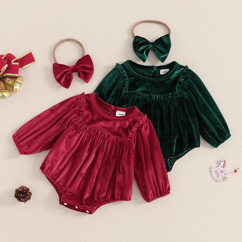 Baby and Toddler Girls Christmas Bodysuit Outfit